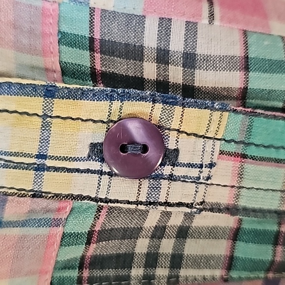 Bamboo Traders' true patchwork skirt. Size 12P.  2 pockets. One button m… - Picture 4 of 11